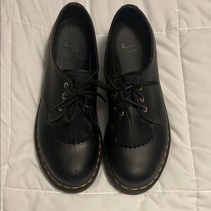 Dr Martens black with yellow stitching!